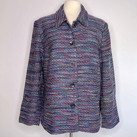 NWT Appleseed’s tweed jacket lavender, pink and blue, size 18 - Picture 1 of 9